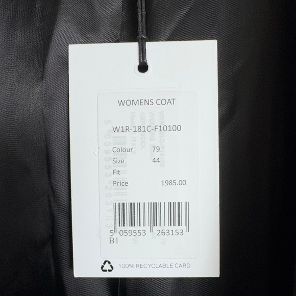 NWT Paul Smith Lightweight Wool Doublebreasted Maxi Coat Black Women's Size 8 - Picture 14 of 15